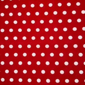 White Polka Dot on Red Cotton Fabric - 1 Yard - Blender, Holiday, Minnie Mouse